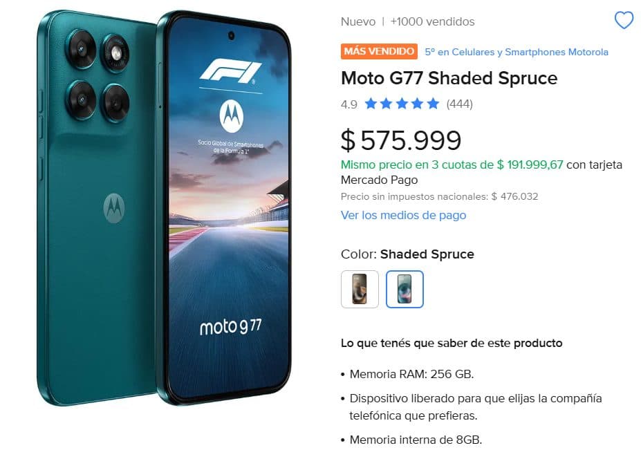 Moto G77 Shaded Spruce